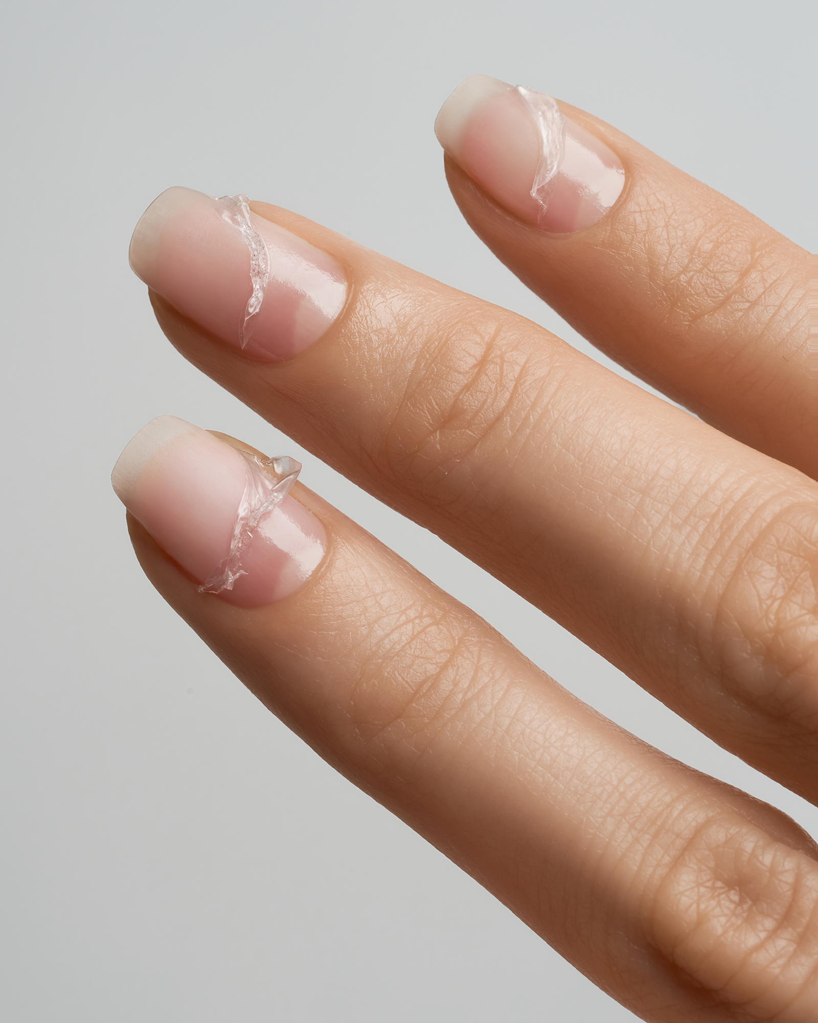Deborah Lippmann Barrier Recovery Mask applied to natural nails
